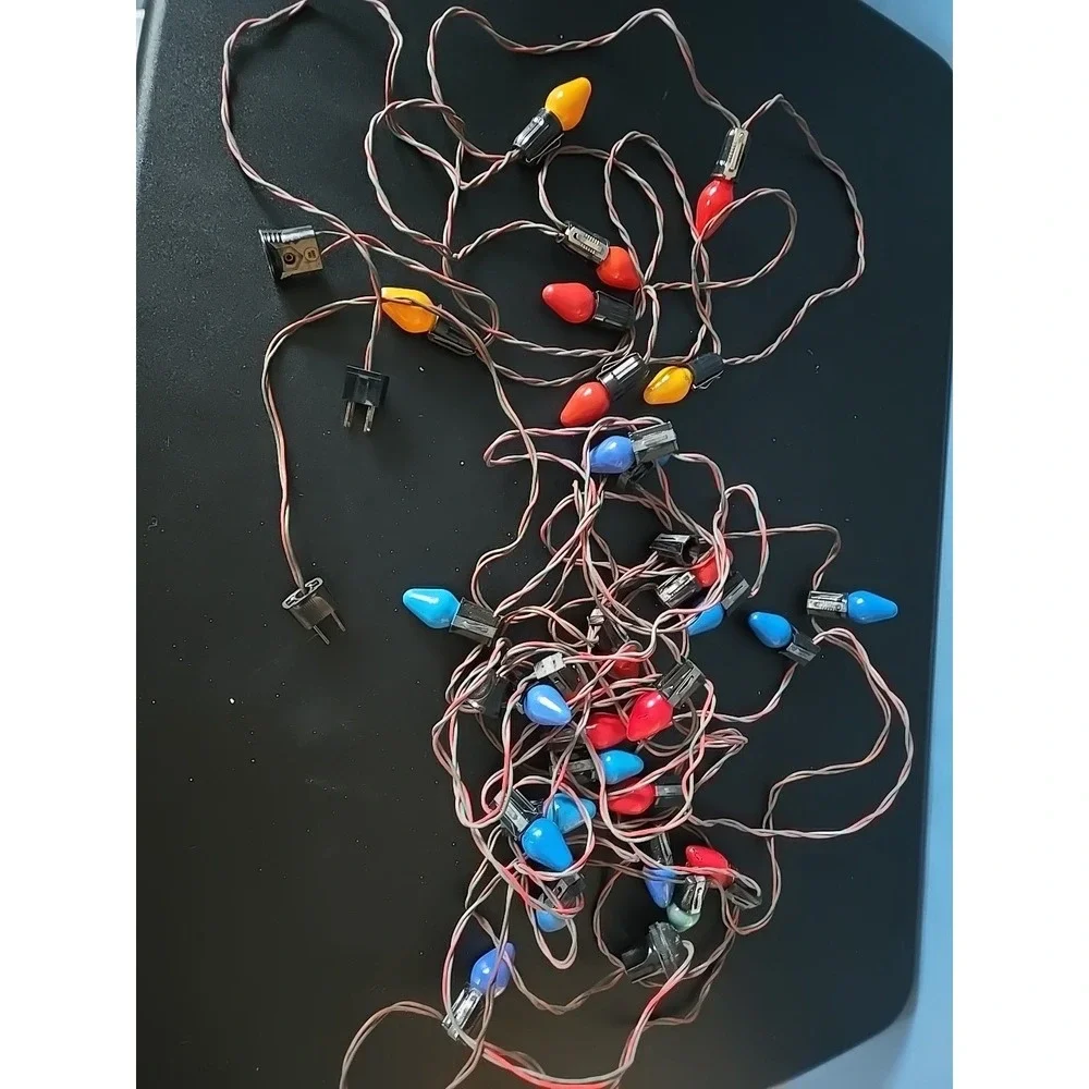 Vintage Antique Light Strands  Christmas Lights Green/red Wire